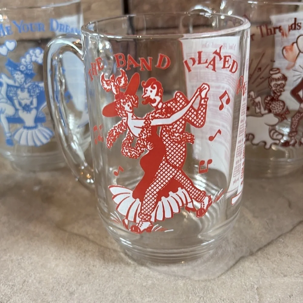 Vintage 1950s Hazel Atlas collectors glass mugs